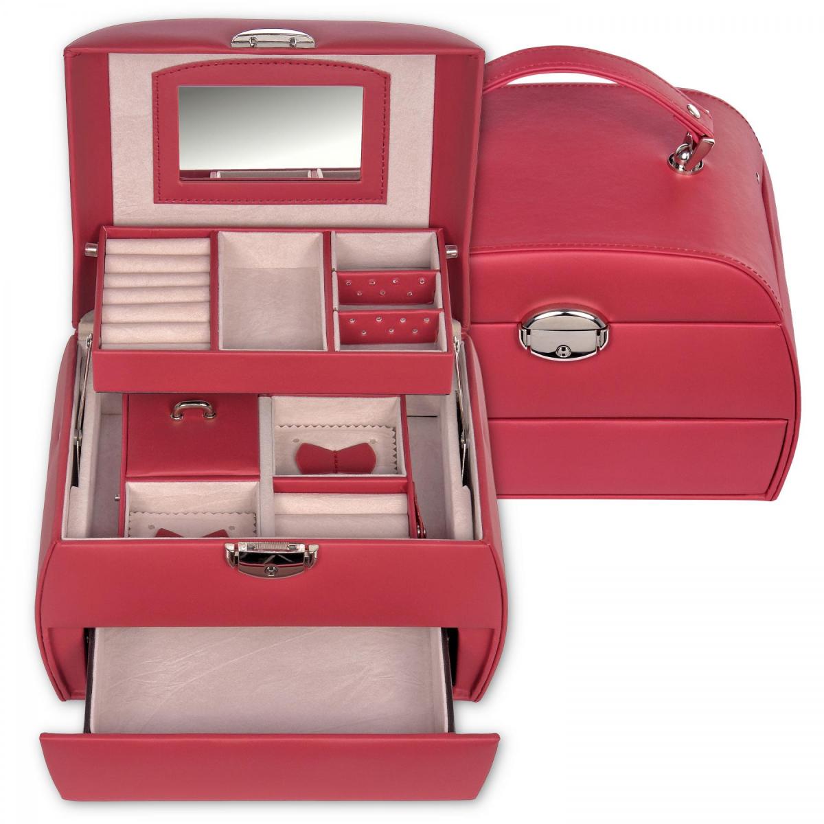 SACHER | Schmuckkoffer Selina Lederimitat Nappaoptik rot (K5.000.290343)