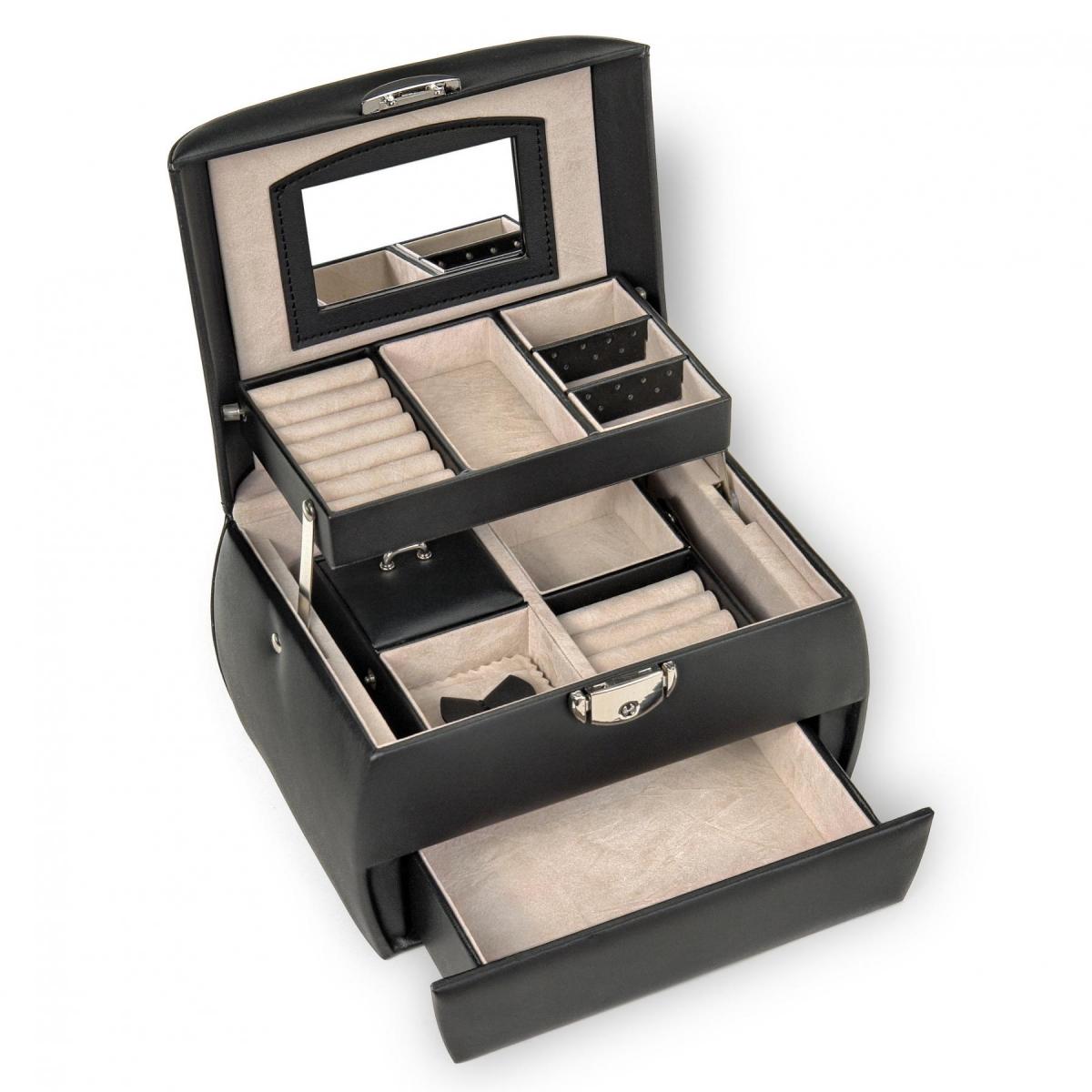 SACHER | Schmuckkoffer Selina Lederimitat Nappaoptik schwarz (K5.000.290443)