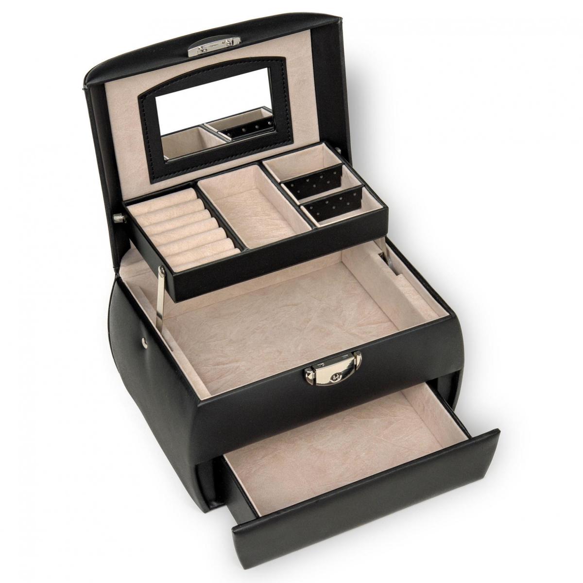 SACHER | Schmuckkoffer Selina Lederimitat Nappaoptik schwarz (K5.000.290443)
