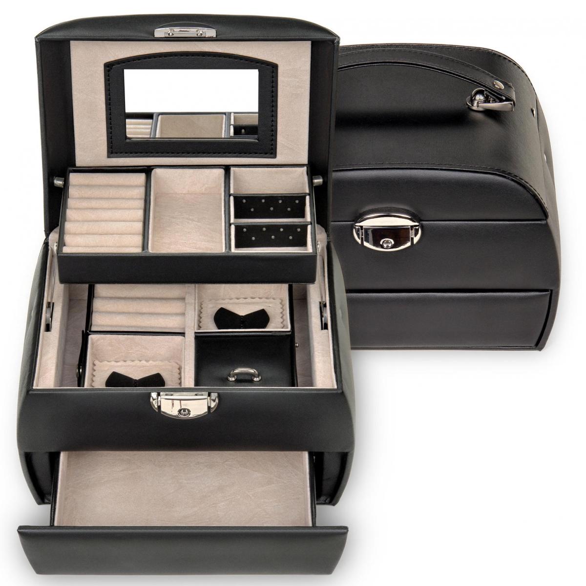 SACHER | Schmuckkoffer Selina Lederimitat Nappaoptik schwarz (K5.000.290443)