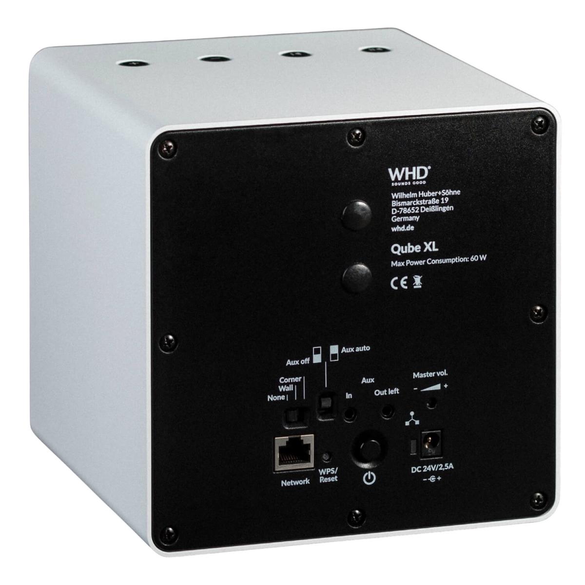 WHD | Qube XL Bluetooth (W)LAN Highend Streaming Lautsprecher (Aluminium weiß)