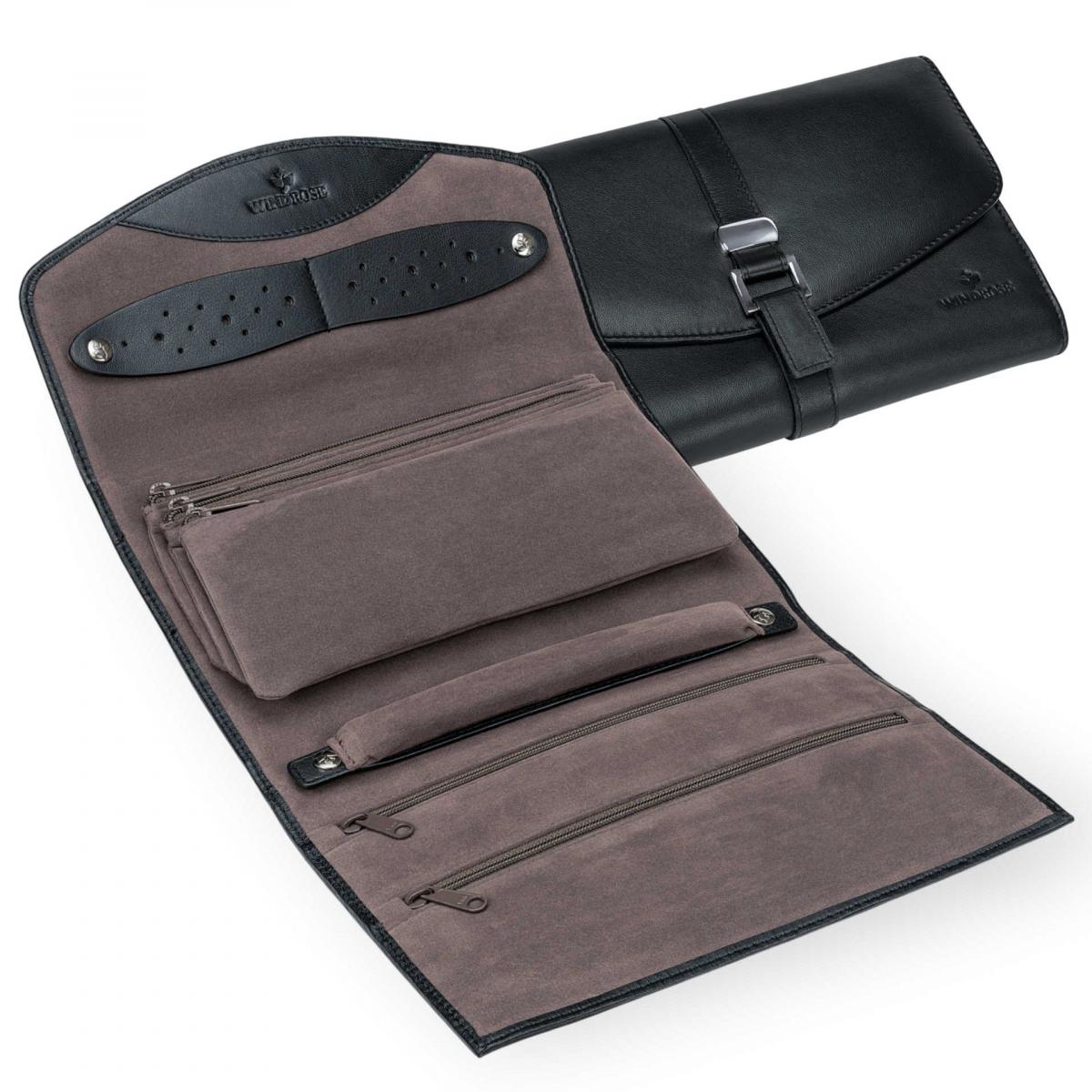 WINDROSE | Schmucktasche XL Nappa Vollrindleder schwarz (803108.08)