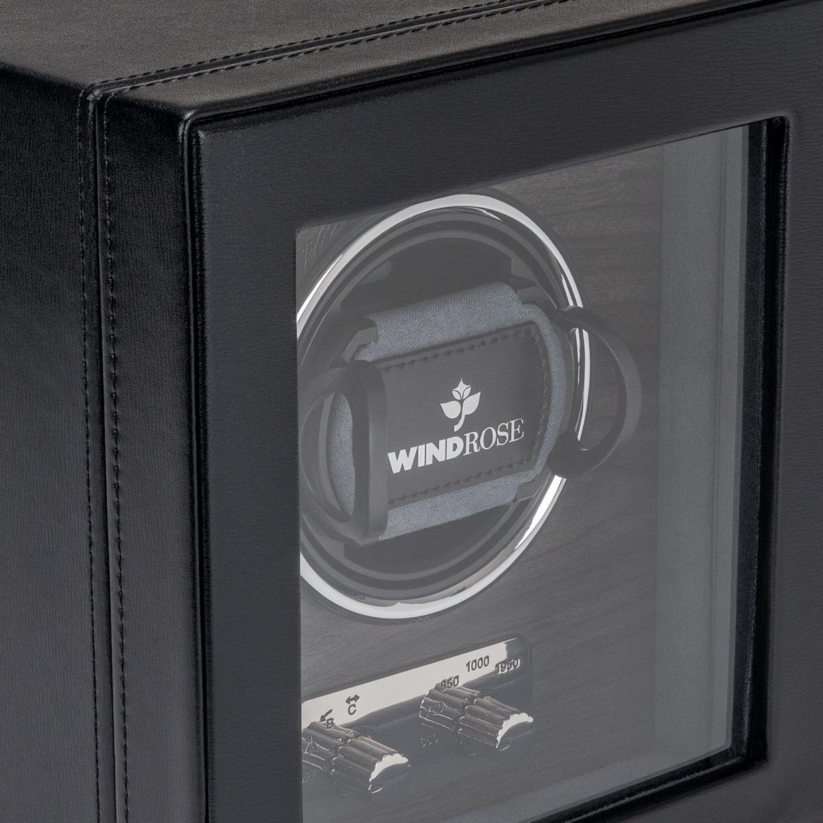 WINDROSE | Uhrenbeweger Ambiance 1 Uhr Leder Holzfurnier schwarz (851111.08)