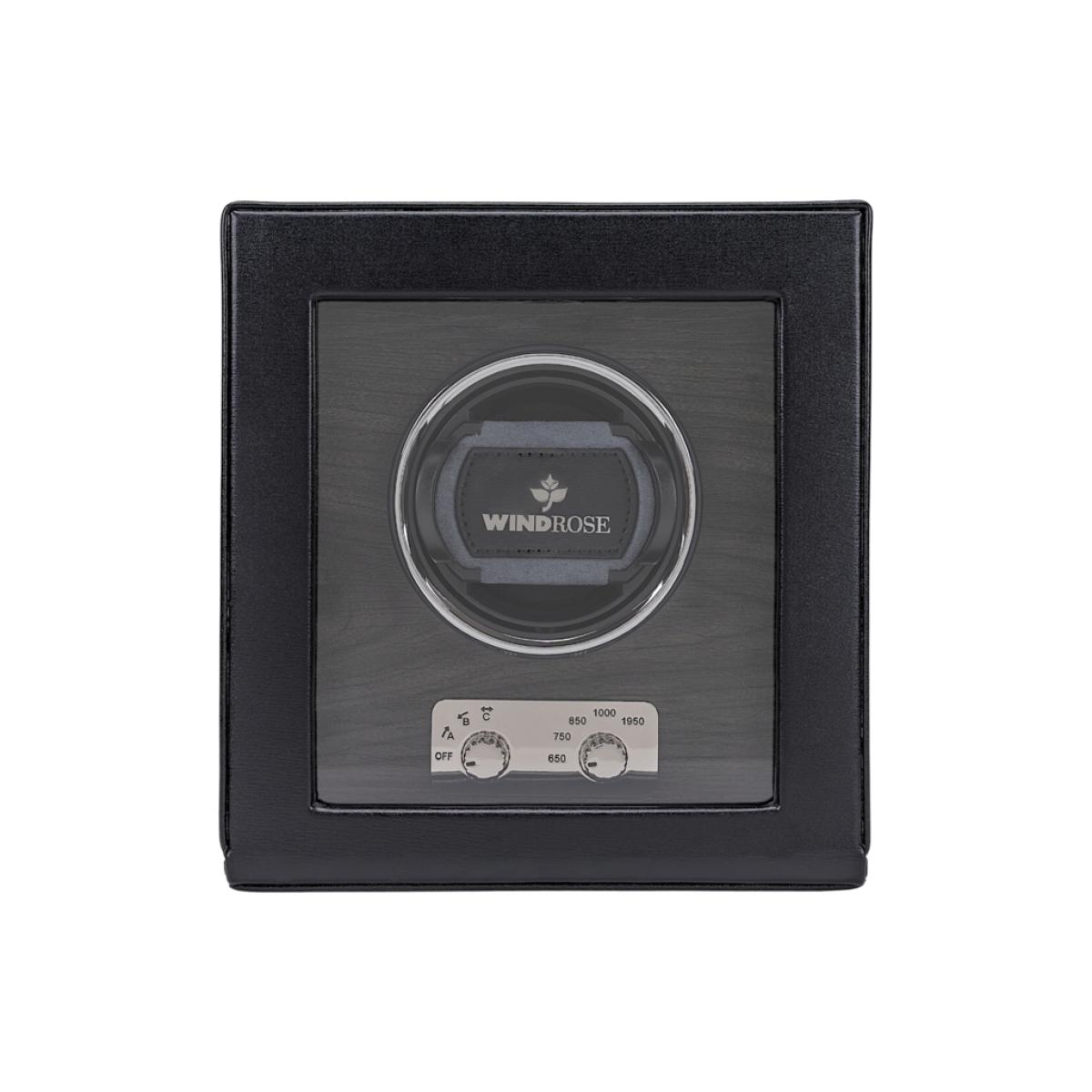 WINDROSE | Uhrenbeweger Ambiance 1 Uhr Leder Holzfurnier schwarz (851111.08)