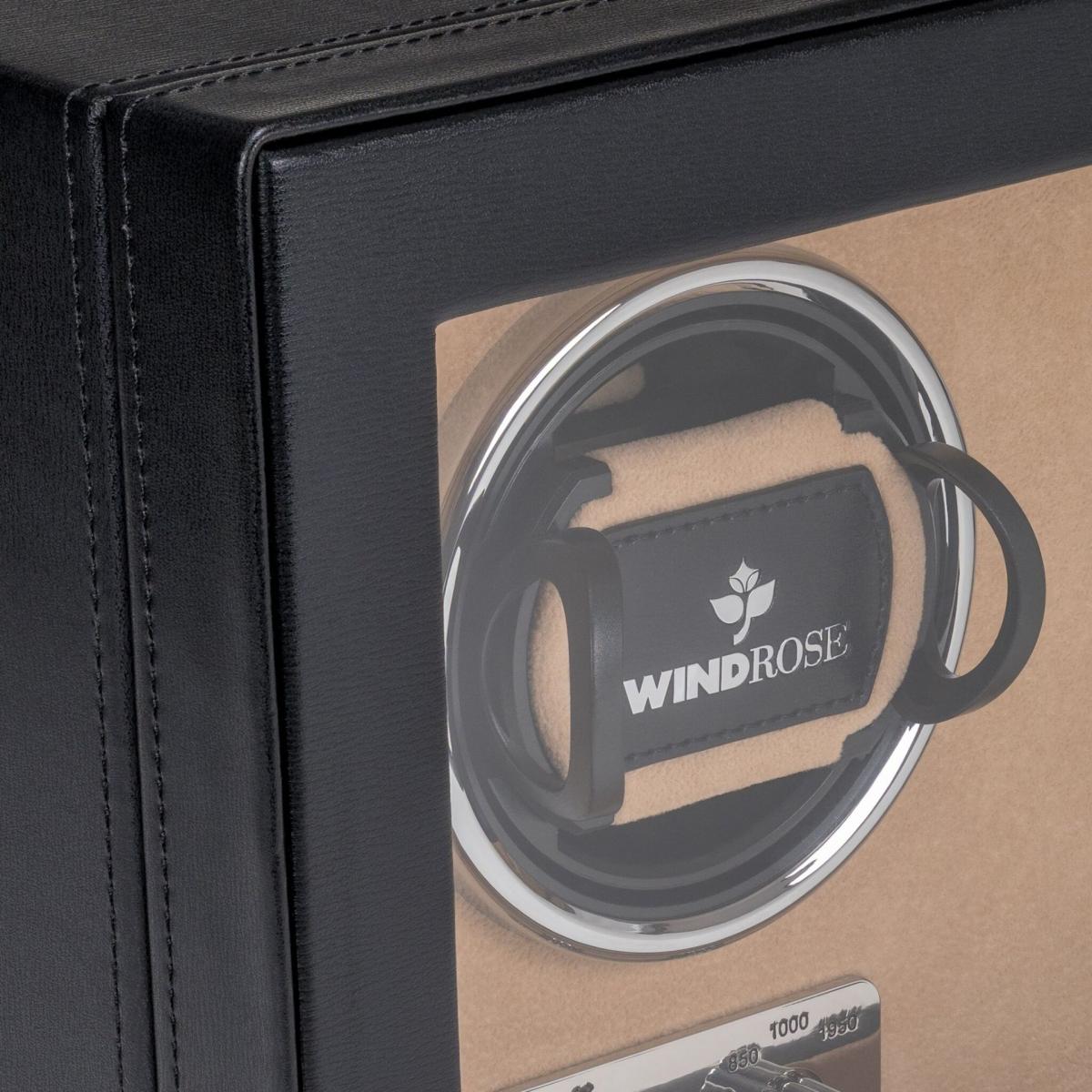 WINDROSE | Uhrenbeweger Ambiance 2 Uhren Leder Velours schwarz (851102.08)