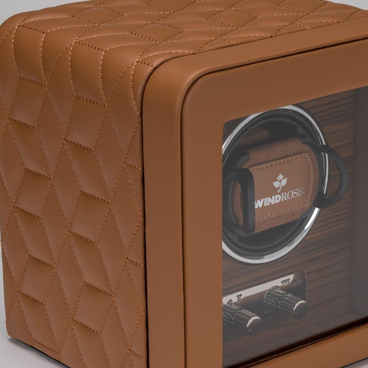 WINDROSE | Uhrenbeweger Noblesse 1 Uhr Lederimitat Holzfurnier braun (851211.12)