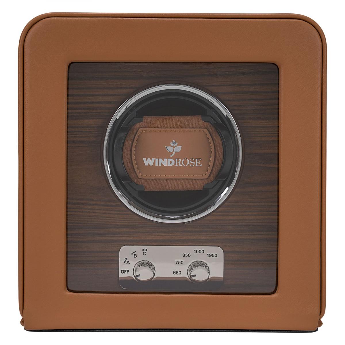 WINDROSE | Uhrenbeweger Noblesse 1 Uhr Lederimitat Holzfurnier braun (851211.12)