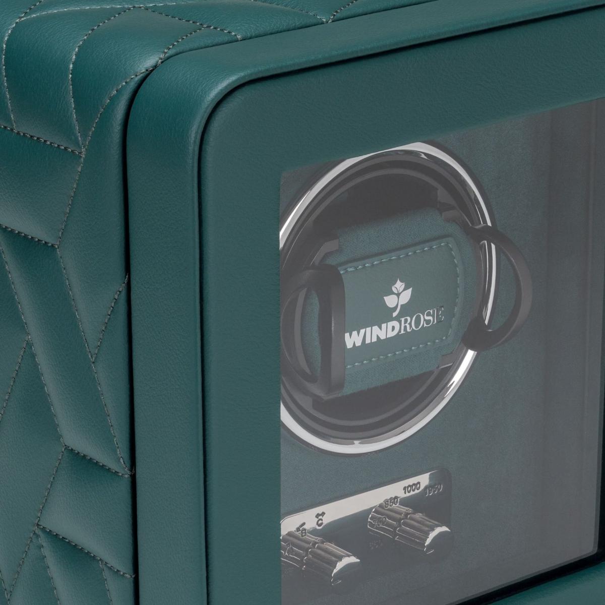 WINDROSE | Uhrenbeweger Noblesse 1 Uhr Lederimitat Velours petrol (851301.13)