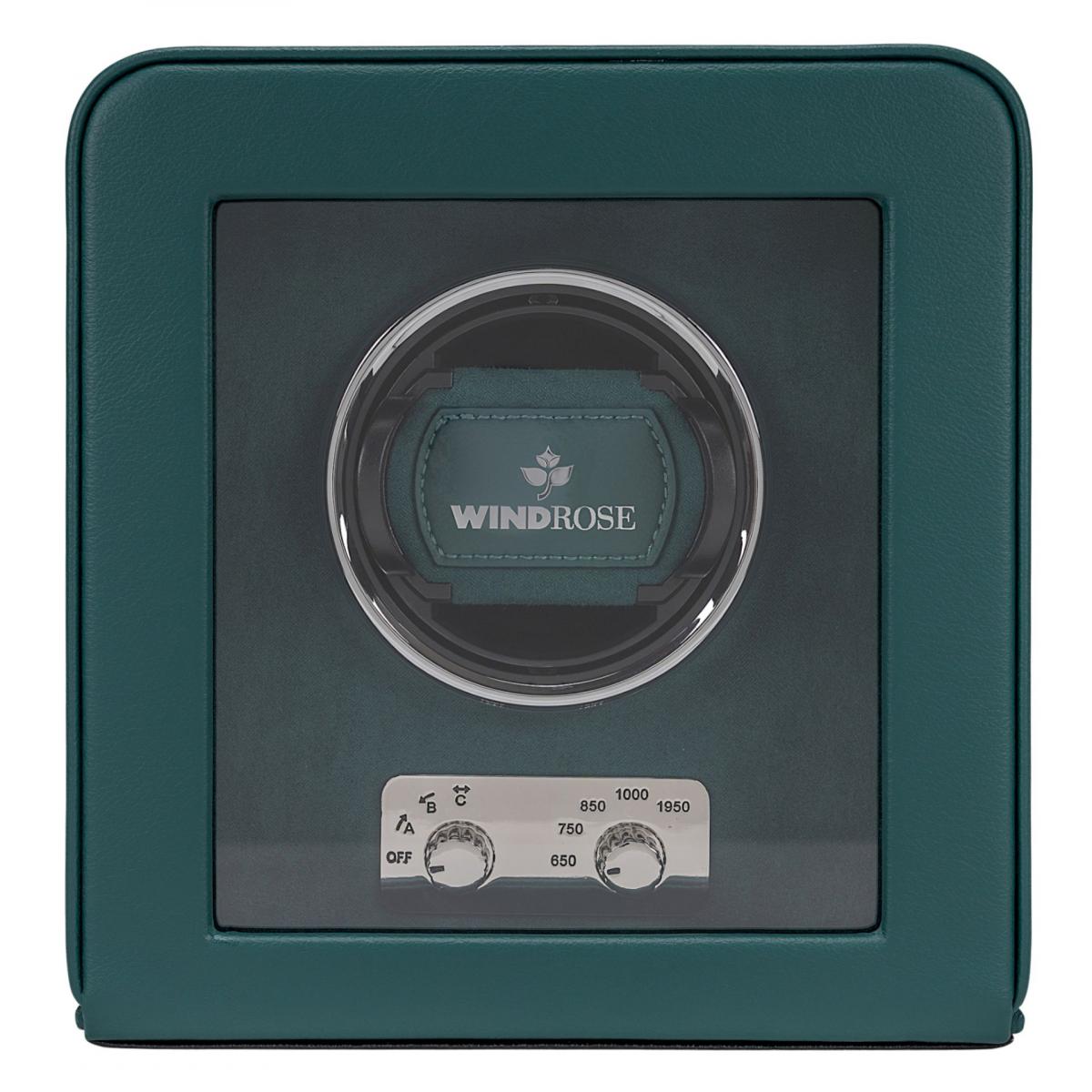 WINDROSE | Uhrenbeweger Noblesse 1 Uhr Lederimitat Velours petrol (851301.13)