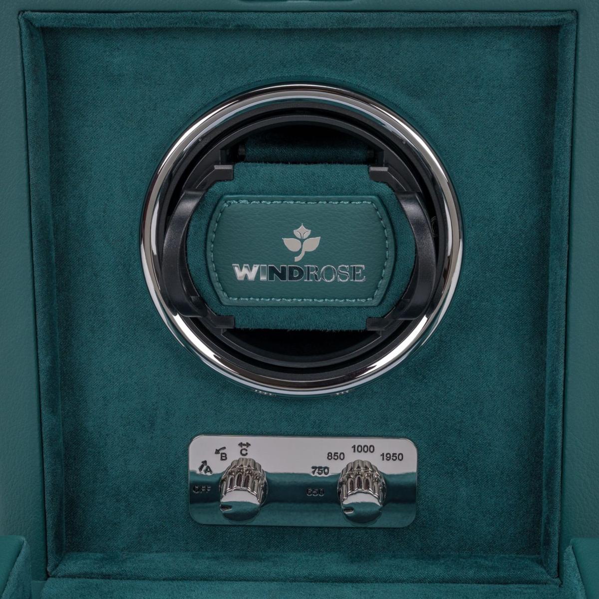 WINDROSE | Uhrenbeweger Noblesse 1 Uhr Lederimitat Velours petrol (851301.13)