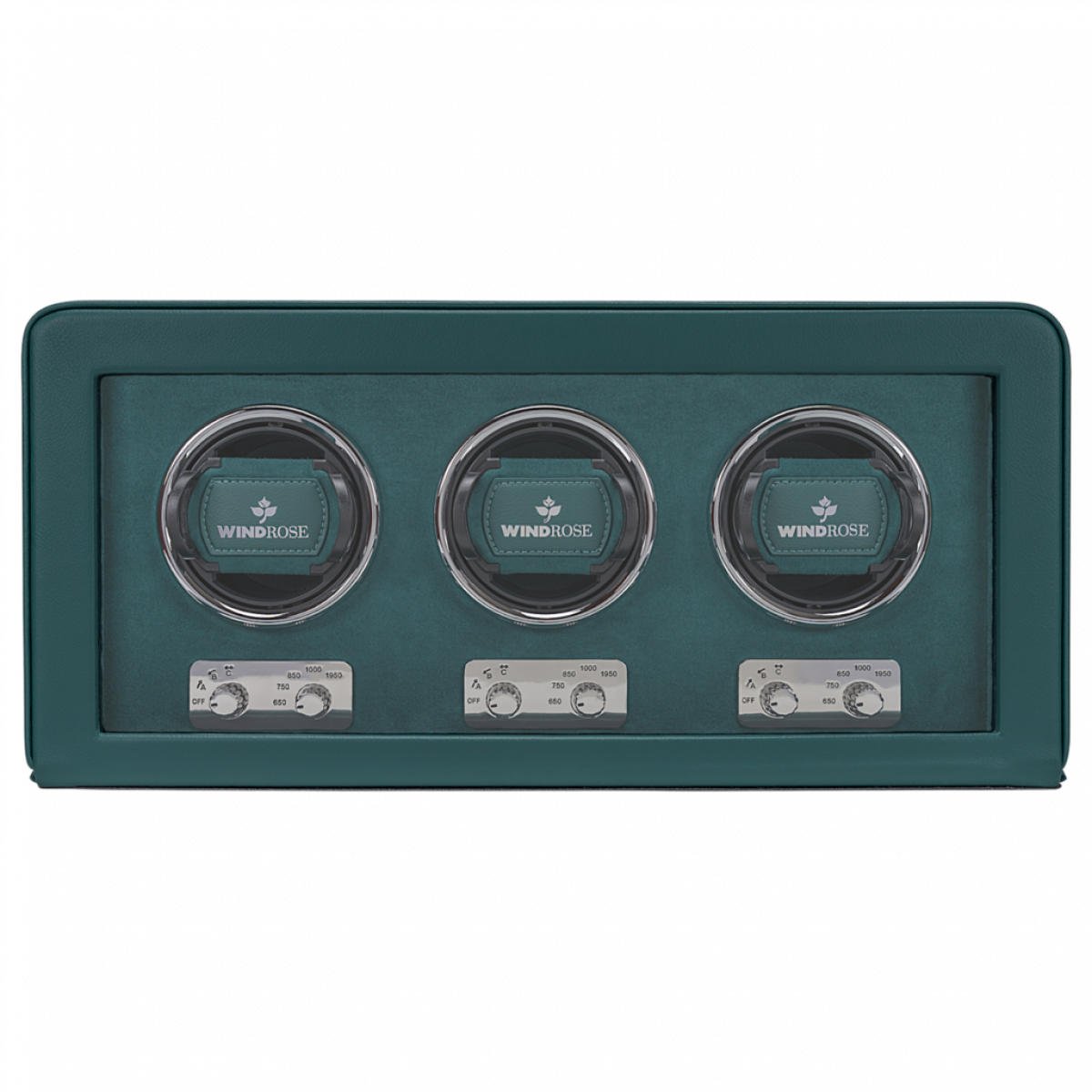 WINDROSE | Uhrenbeweger Noblesse 3 Uhren Lederimitat Velours petrol (851303.13)