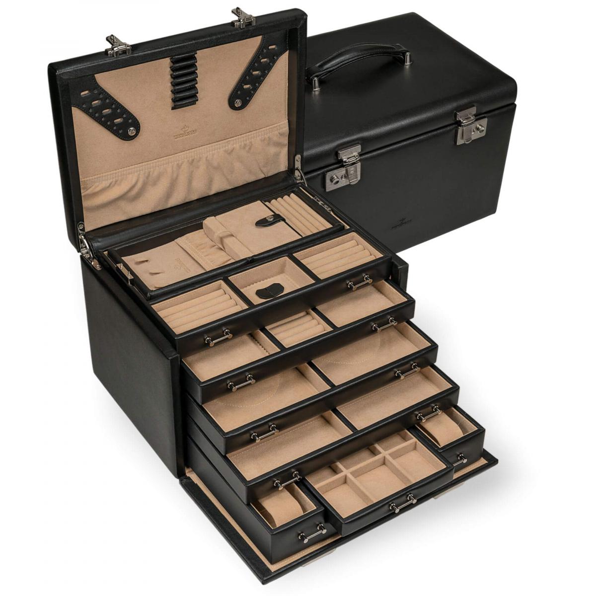 WINDROSE | Schmuckkoffer Ambiance Rindleder schwarz (803216.08)