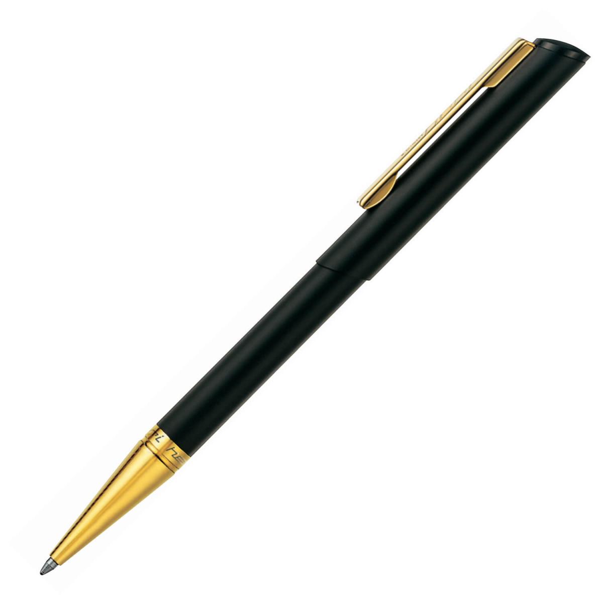 HERI | Stempelkugelschreiber Drehkugelschreiber Diagonal schwarz-gold 3021M