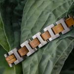 HOLZKERN | Bandlett Armband Capriccio (Marmorholz / Silber)