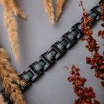 HOLZKERN | Bandlett Armband Forte Marmor grün Edelstahl schwarz