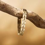 HOLZKERN | Armband Bandlett Kensington (Zebranoholz / Gold)