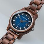 HOLZKERN | Nightbird Herren Automatikuhr (Walnuss-Blau)
