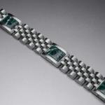 HOLZKERN | Armband Bandlett Pentachord (grüner Marmor / Silber)