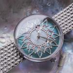 HOLZKERN | Suncatcher Damen Armbanduhr (Perlmutt / Silber)