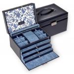 Schmuckkoffer Jasmin Florage Echtleder (navy)
