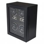 WINDROSE | Uhrenbeweger Ambiance 4 Uhren Leder Holzfurnier schwarz (851114.08)